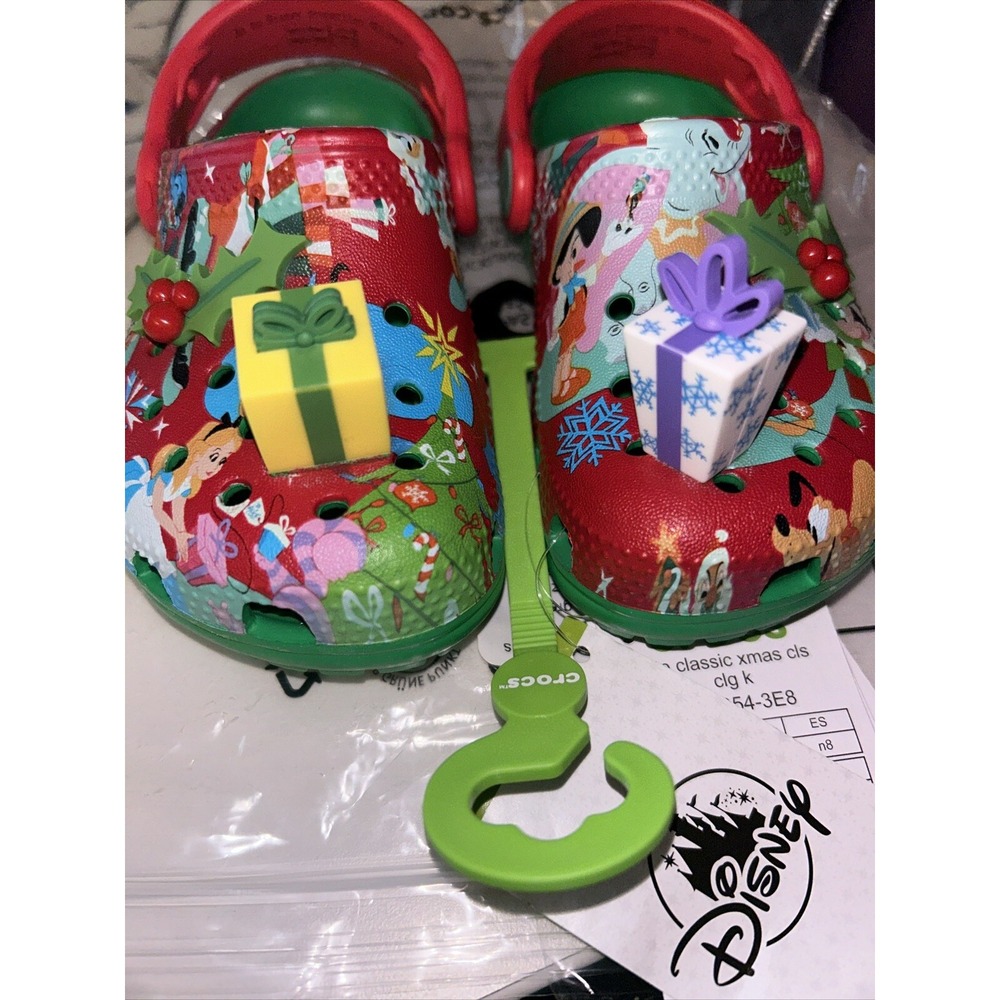 Disney Christmas Crocs Dtp Classic Christmas‎ Kids Size C10 New With Tags - Picture 2 of 7